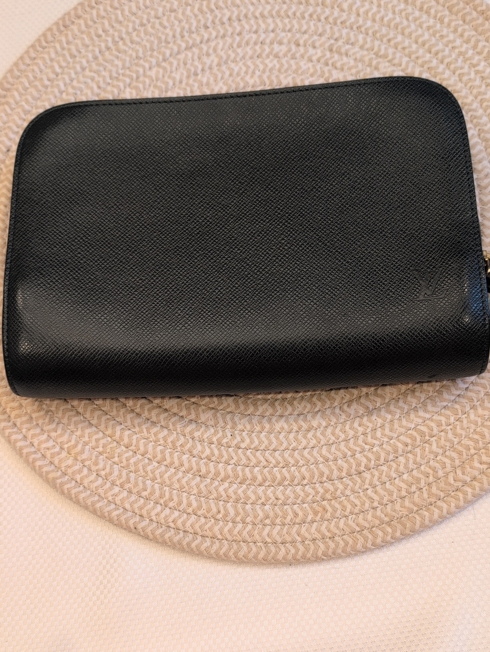 Louis Vuitton Green Taiga Leather Zip Clutch